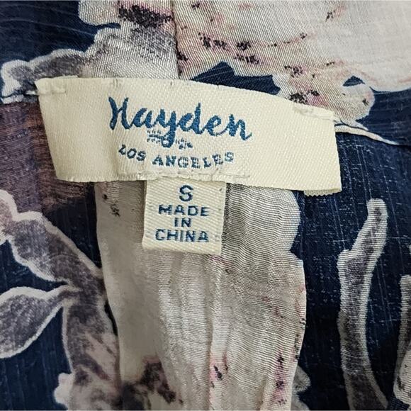 HAYDEN blue white‎ & pink faux wrap lightweight slightly sheer blouse size small - Picture 6 of 6